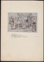 Bakhúzás, céda fehérnépek büntetése.Korabeli rajz fotómásolata, kartonra ragasztva, 9x14 cm