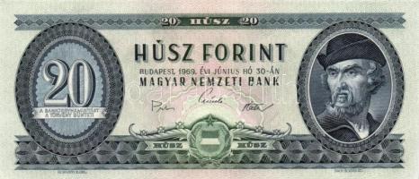 1969. 20Ft (2x) egymás utáni sorszámmal T:I + 1975. 10Ft (2x) egymás utáni sorszámmal T:II-