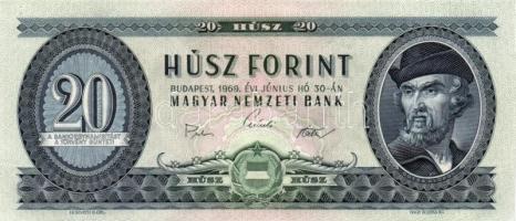 1969. 20Ft (2x) egymás utáni sorszámmal T:I + 1975. 10Ft (2x) egymás utáni sorszámmal T:II-