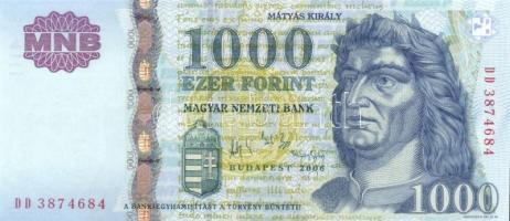 2006. 1000Ft "DD" (2x) egymás utáni sorszámmal T:I