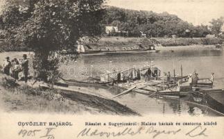 Baja Sugovica, halászbárkák és csatorna kikötő