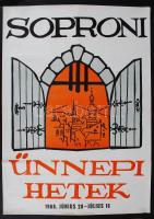 1968 A Soproni Ünnepi Hetek reklámplakátja, ofszet, 82x60cm