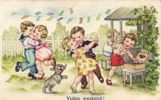 'Vidám weekend', children's party (fa)