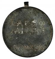 1918. "Laeso Militi" - Sebesültek Érme cink kitüntetés mellszalag nklkül. Szign.: R. Plach...