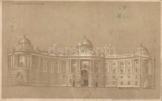 Vienna, Wien; Hofburg palace, hold to light Franz Joseph litho (Rb)