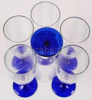 6 db dekoratív pezsgős pohár, hibátlan, m: 16 cm