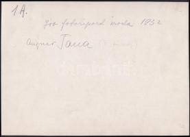 1932 Augner Tana Szentpál Olga tánccsoportjából. Hátoldalán felirattal, 16x23 cm