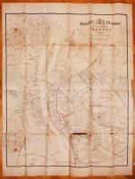 1886 Budapest székesfőváros beltelkeinek utcahálózati térképe rossz állapotban 82x110 cm