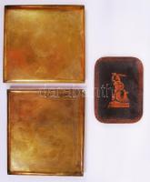 3 db réz tálca  25x25 cm