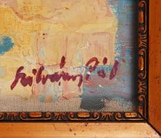 Szilvássy Pál (1920-1996): Virágcsendélet. Olaj, vászon, jelzett, antik keretben 59×46 cm