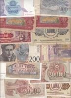 Jugoszlávia 30db vegyes bankjegy T:vegyes Yugoslavia 30 pcs of mixed banknotes C:mixed 
