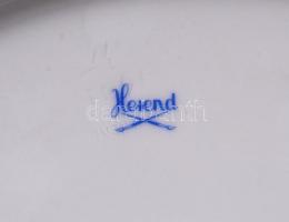 Herendi csipkebogyó mintás áttört fali dísztál, kézzel festett, jelzett, hibátlan, d:34 cm