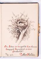 cca 1910 Emlékkönyv sok verssel és néhány rajzzal