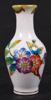 Herendi Viktória mintás mini váza, kézzel festett, jelzett, hibátlan, m:6 cm / Herend porcelain mini vase