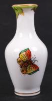 Herendi Viktória mintás mini váza, kézzel festett, jelzett, hibátlan, m:6 cm / Herend porcelain mini...