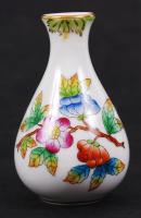 Herendi Viktória mintás mini váza, kézzel festett, jelzett, hibátlan, m:6 cm / Herend porcelain mini vase