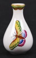Herendi Viktória mintás mini váza, kézzel festett, jelzett, hibátlan, m:6 cm / Herend porcelain mini...