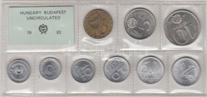 1982. 2f-10Ft 9db klf érmés forgalmi sor fóliatokban T:1