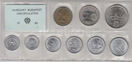 1980. 2f-10Ft 9db klf érmés forgalmi sor fóliatokban T:1