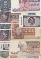 Burma 18db vegyes bankjegy T:I Burma 18pcs of mixed banknotes C:UNC