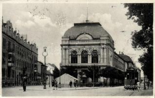 Szeged Kass szálloda, villamos (fa)