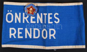 Önkéntes Rendőr karszalag + jelvény, jó állapotban