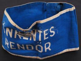 Önkéntes Rendőr karszalag + jelvény, jó állapotban