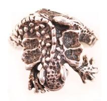 Ezüst gyűrű (Ag) sárkány díszítéssel, jelzett, mérete: 58, nettó: 10,1 g