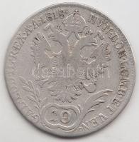 Ausztria / olasz verdejel 1818V 10Kr Ag I. Ferenc T:3 R! Austria / Italian mintmark 1818V 10 Kreuzer Ag France I C:F