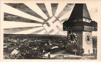 Graz, Schlossberg, Clock Tower, swastika