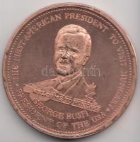 Bozó Gyula (1913-2004) 1989. "George Bush látogatása Magyarországon" Br emlékérem (42,5mm)...