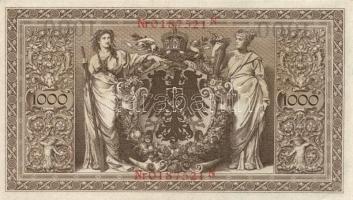 Német Birodalom/Császárság 1910. 1000M hétjegyű sorszám, piros pecsét (5x) T:I-/II
German Empire 191...