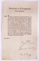 1812 Helytartótanácsi rendelet, bankjegyek kibocsátásáról és visszavonásáról, Gróf Brunszvik József országbíró, báró Barkóczy József, Latinovits János saját kezű aláírásával
