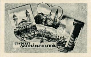 10 db régi, történelmi magyar képeslap: Szabadka (2), Ungvár, Szatmárnémeti, Szeged, Balassagyarmat,...