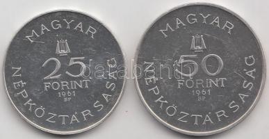 1961. 25Ft Ag + 50Ft Ag "Bartók" pár T:P