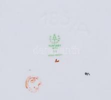 Hollóházi virágos tál, kézzel festett, jelzett, hibátlan, 23×23 cm, m:7 cm