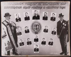 cca 1941. Tablókép a kolozsvári és magyar szürszabók első szakosztályának alapító és vezetősége és választmányi tagjai. 15 fotóval. Deák Károly fotó. 24x30 cm.