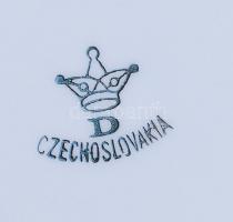 6 db csehszlovák mokkás csésze és alj, egyiken apró lepattanás, jelzett, aranyozott