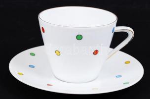 Seltmann német pöttyös csésze és alj kis tányérral, jelzett, hibátlan