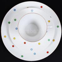 Seltmann német pöttyös csésze és alj kis tányérral, jelzett, hibátlan