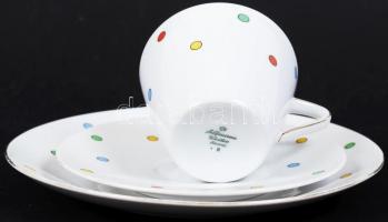 Seltmann német pöttyös csésze és alj kis tányérral, jelzett, hibátlan
