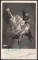 cca 1940. Brody Bella és Csányi László dedikált képeslap. 9x14 cm.