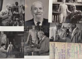 cca 1950. Kőfalvi Gyuláról (Kossuth-díjas szobrászművész)  fotók, 6 db. Számlával. 9x11 cm.