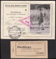 1948. Fürdőbérlet gyermekeknek, fotóval, pecséttel. Fürdőjegy gyermekeknek, 10 db-os gyűjtő, ebből 3 hiányzik. 10,5x15 cm ill. 5x10 cm.