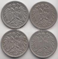 Ausztria 1893-1910. 10h (4x) T:2-,3
Austria 1893-1910. 10 Heller (4x) C:VF,F