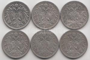 Ausztria 1893-1911. 20h (6x) 5klf T:2,2-,3
Austria 1893-1911. 20 Heller (6x) 5diff. C:XF,VF,F