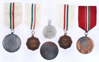 6db vegyes vívással kapcsolatos díjérem, szalagok is T:2,2-