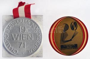 Ausztria 191/83. évek 2db sportérem Br és Al T:2 Austria 1971/83. two different sport medallion Br and Al C:XF