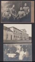 1914-1916 3db I. világháborús fotó: egészségügyis katonák, magyarpécskai hadikórház, kórterem /  World War I photos