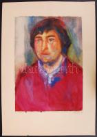 Váradi jelzéssel: Férfi fej. Akvarell, papír, 42×30 cm